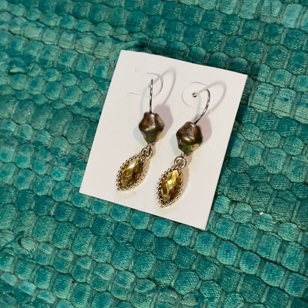 Cute handmade earrings gem teardrop